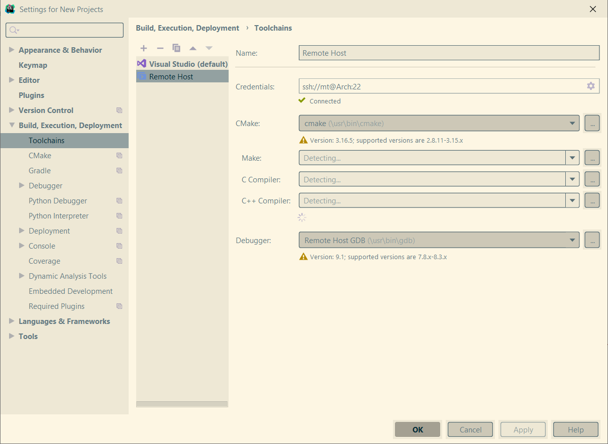 CLION的remote配置